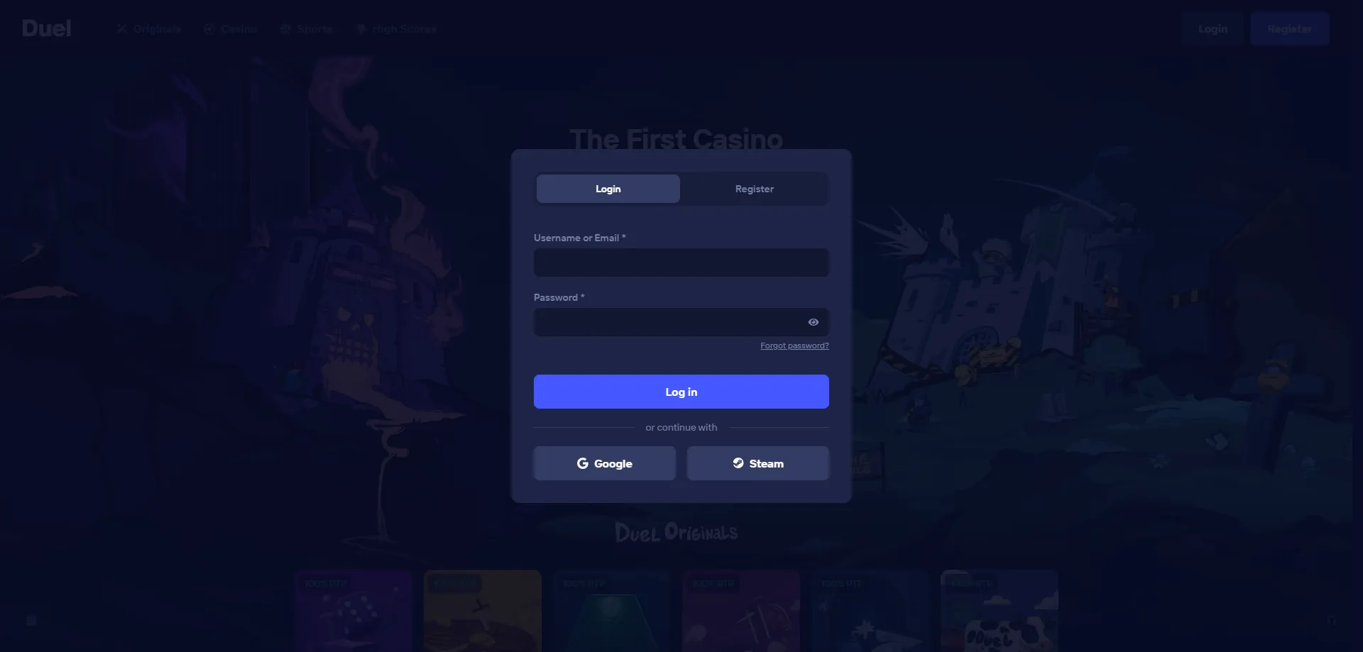 Registro rápido en Duel Casino en menos de dos minutos